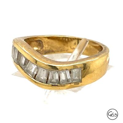Gold Tone Sterling Ring, Size 8
