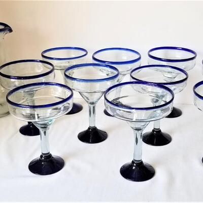 Lot #139 Lot of 10 Margarita Glasses with Pitcher