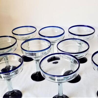 Lot #139 Lot of 10 Margarita Glasses with Pitcher