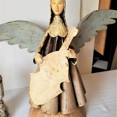 Lot #142  Contemporary Metal Angels and Shabby Chic candlesticks - home decor