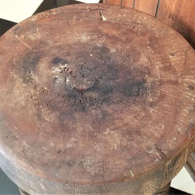Lot #147  Fantastic Early Primitive Poultry/Vegetable Prep Table - Solid wood