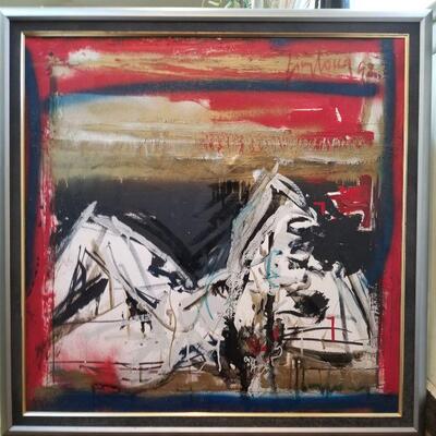 Art Signed abstract Oil painting