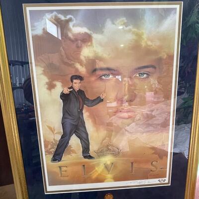 Framed Elvis Art - numbered piece / Signed