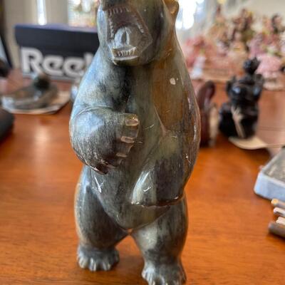 Inuit Grizzly stone carving by T. Ekak Alaska 1971