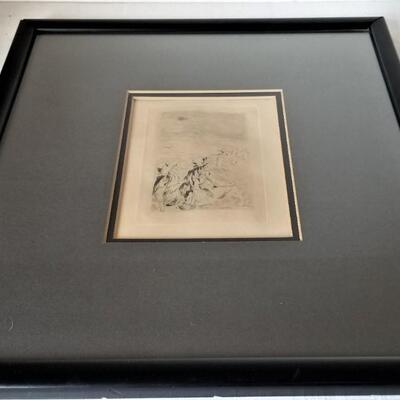 Lot #151   Genuine RENOIR etching - 1892 - Gallery provenance w/appraisal