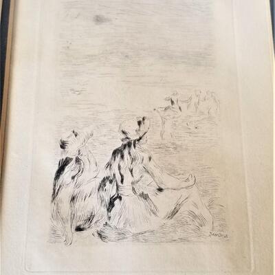 Lot #151   Genuine RENOIR etching - 1892 - Gallery provenance w/appraisal