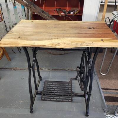 SEWING PEDDLE WOOD TOP TABLE