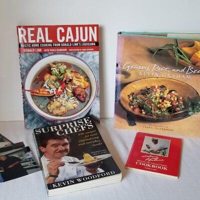 Lot #156  Lot of 4 autographed Cookbooks, including Chez Helene