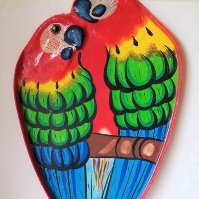 Lot #159  Papier Mache Parrot Dish/Tray.