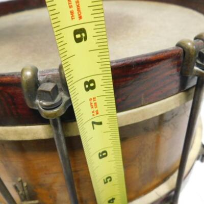 Rare Antique Circa 1880's Emil Wulschner Indiana Music Store 12 Lug Snare Drum with Shoulder Strap and Case