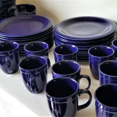 Lot #162  Large Set of Cobalt Blue Dinnerware