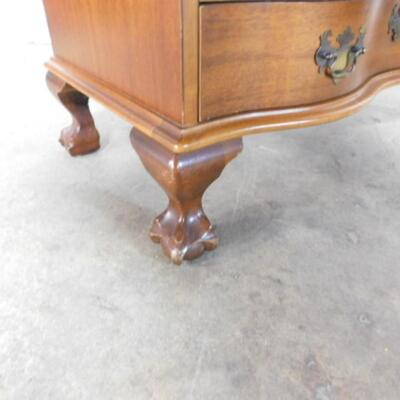 Walnut Solid Wood Chippendale Serpentine Front Secretary
