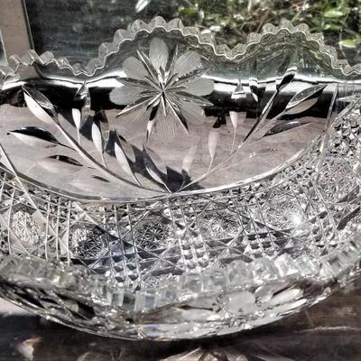 Lot #163  Two vintage Cut Glass Bowls, one crystal