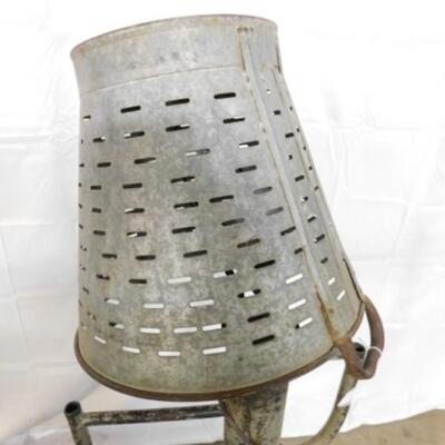 Antique Track Switch Oiler Converted to Floor Lamp with Olive Bucket Shade