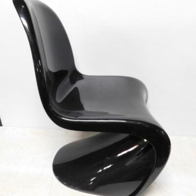 Mid Century Modern Single Mold Designer Chair Black with Gold Fleck Finish