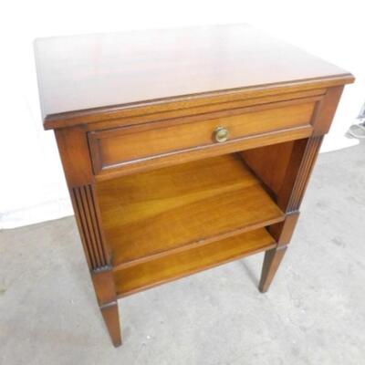 Solid Wood Cherry Side Table with Single Drawer and Open Shelves Choice B