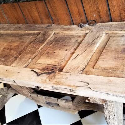 Lot #177  Primitive/Rustic Side table made from an antique door