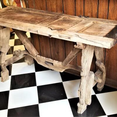 Lot #177  Primitive/Rustic Side table made from an antique door