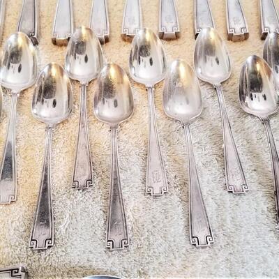 Lot #186  Vintage Sterling Silver Flatware set - English - Initial 