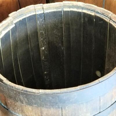 Lot #187  Antique Barrel with metal staves