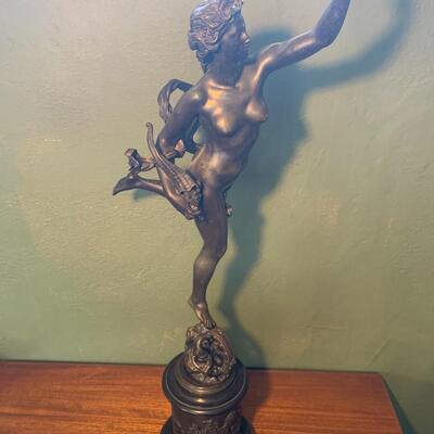 After Louis Giullame Fulconis Bronze Statue of Abundance