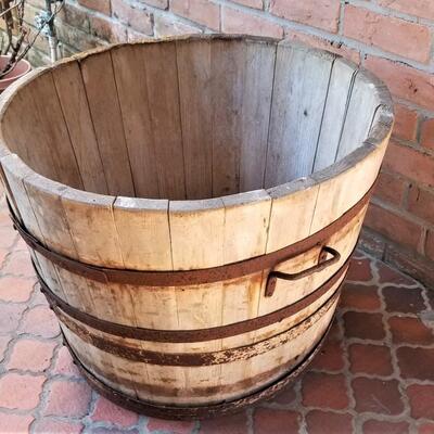 Lot #197  Vintage Barrel with metal staves and handles