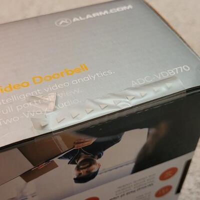 Lot 168: ALARM.COM New Sealed Video Doorbell w/ TWO WAY AUDIO Remote Monitoring via Mobile App