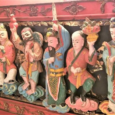 Lot #205  Antique Asian Temple Carving - all original