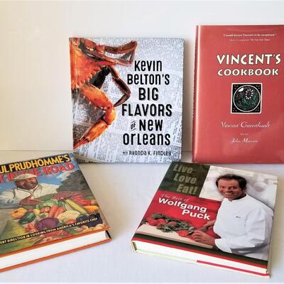 Lot #212  Lot of 4 Autographed Cookbooks - Paul Prudhomme, Wolfgang Puck - First Editions