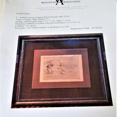 Lot #216  RENOIR etching - 1906  "Femmes Couches"