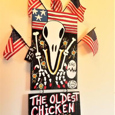 Lot #219  Simon of New Orleans Art Piece - World's Oldest Chicken