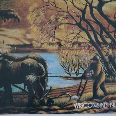 WISCONSIN NEW  DEAL ART PRINT FEATURING A WORK OF SANTO ZINGALE FRAMED