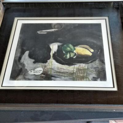 Lot #230  Color Aquatint Etching by noted Modern Artist Georges Braque