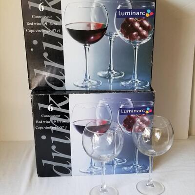 Lot #232  10 Luminarc Red Wine Glasses