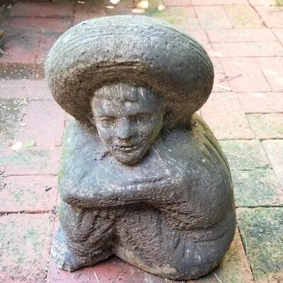 Lot #234  Concrete Garden Art - Mexican in Seated position