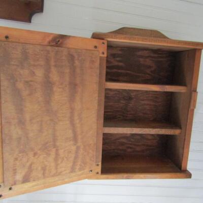 Hand Made Rustic Wood Storage Cabinet with Decorative Punched Metal Front