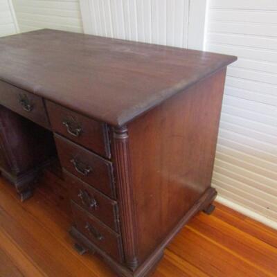 Antique Solid Mahogany Knee Hole Desk Made by Kling Factorie