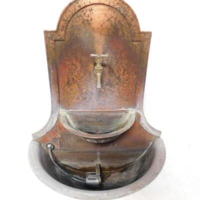 Copper Finish Spigot and Basin Wall Mount Water Fountain