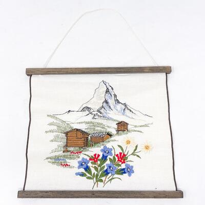 HAND EMBROIDERED WALL HANGING OF THE MATTERHORN, SWITZERLAND