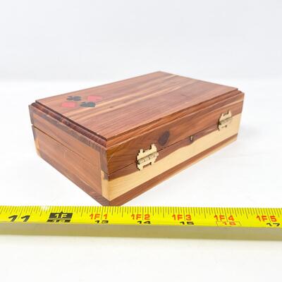 FRENCH PLAYING CARDS & CEDAR CARD BOX