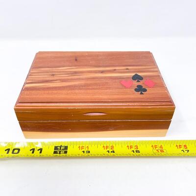 FRENCH PLAYING CARDS & CEDAR CARD BOX