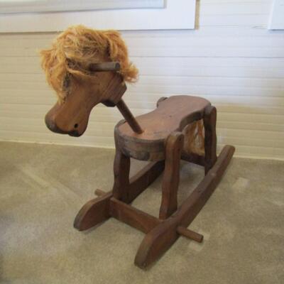 Hand-Crafted Primitive Children's Rocking Horse