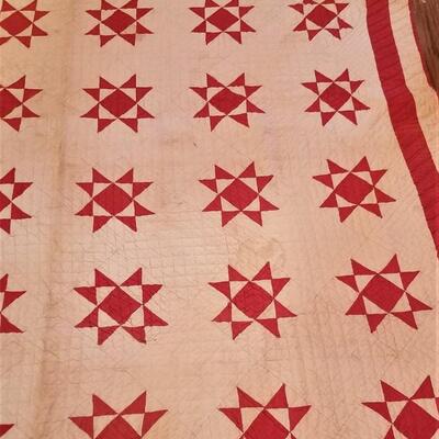 Lot #238  Antique cotton hand sewn quilt - Star pattern