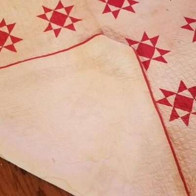 Lot #238  Antique cotton hand sewn quilt - Star pattern