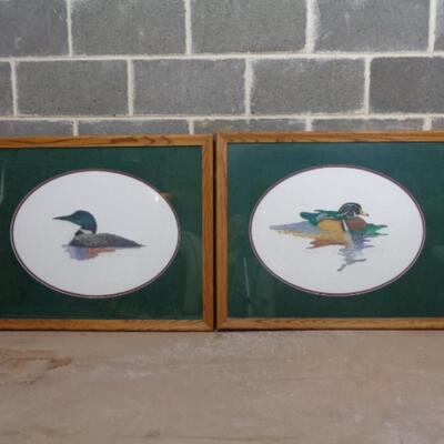 Water Loon and Wood Duck Pair by Lawrence Synder