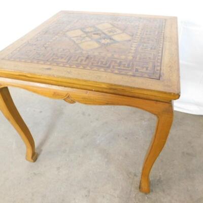 Vintage Marquetry Asian Design Theme Table