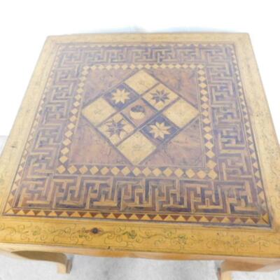 Vintage Marquetry Asian Design Theme Table