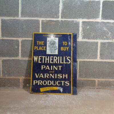 Wetherills Paint & Varnish Sign