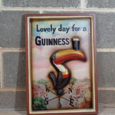 Vintage Lovely Day For A Guinness Wooden Sign