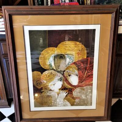Lot #244  Color Lithograph by Modernist Sunnal ALVAR - "La Familia"